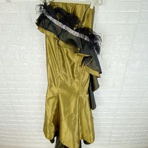 JP Ataker Beaded Feather Gown